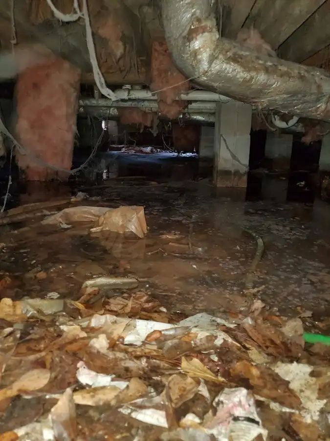 Crawl space flood assessment for Commercial Water Damage Restoration in Naugatuck