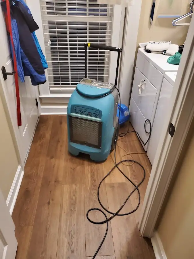 Commercial dehumidifier deployed for Flood Damage Cleanup in Naugatuck